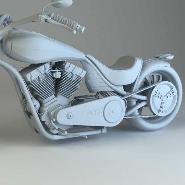 custom chopper 3d max - Custom Chopper by platinum3dmodels